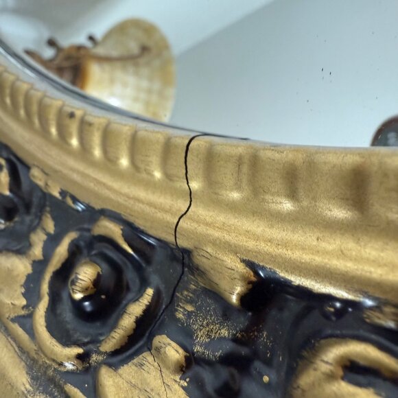 Oval Gold Wall Mirror VTG Ornate Decorative Vanity Hollywood Regency Home Decor - Picture 15 of 16